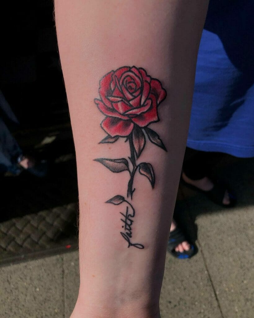Faith And Rose Tattoo
