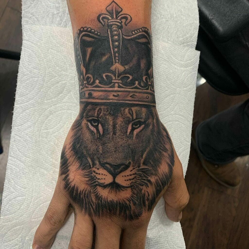 Lion King Tattoo On Hand