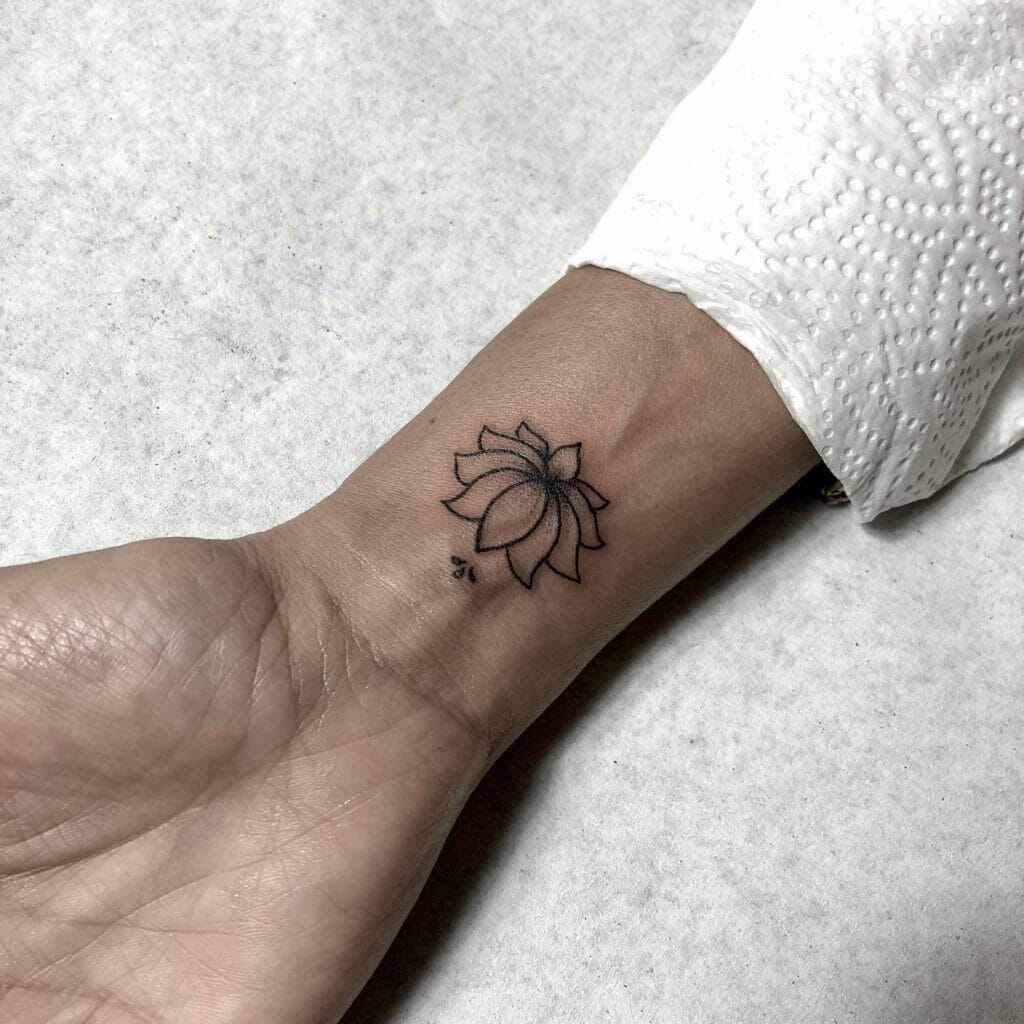 Lotus Flower Small Wrist Tattoos