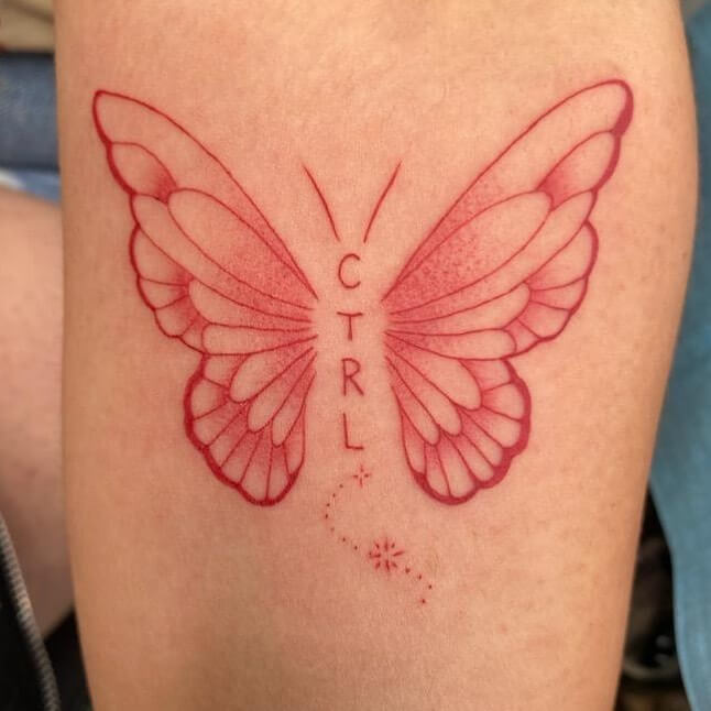 Elegant Butterfly SZA Ctrl Tattoo