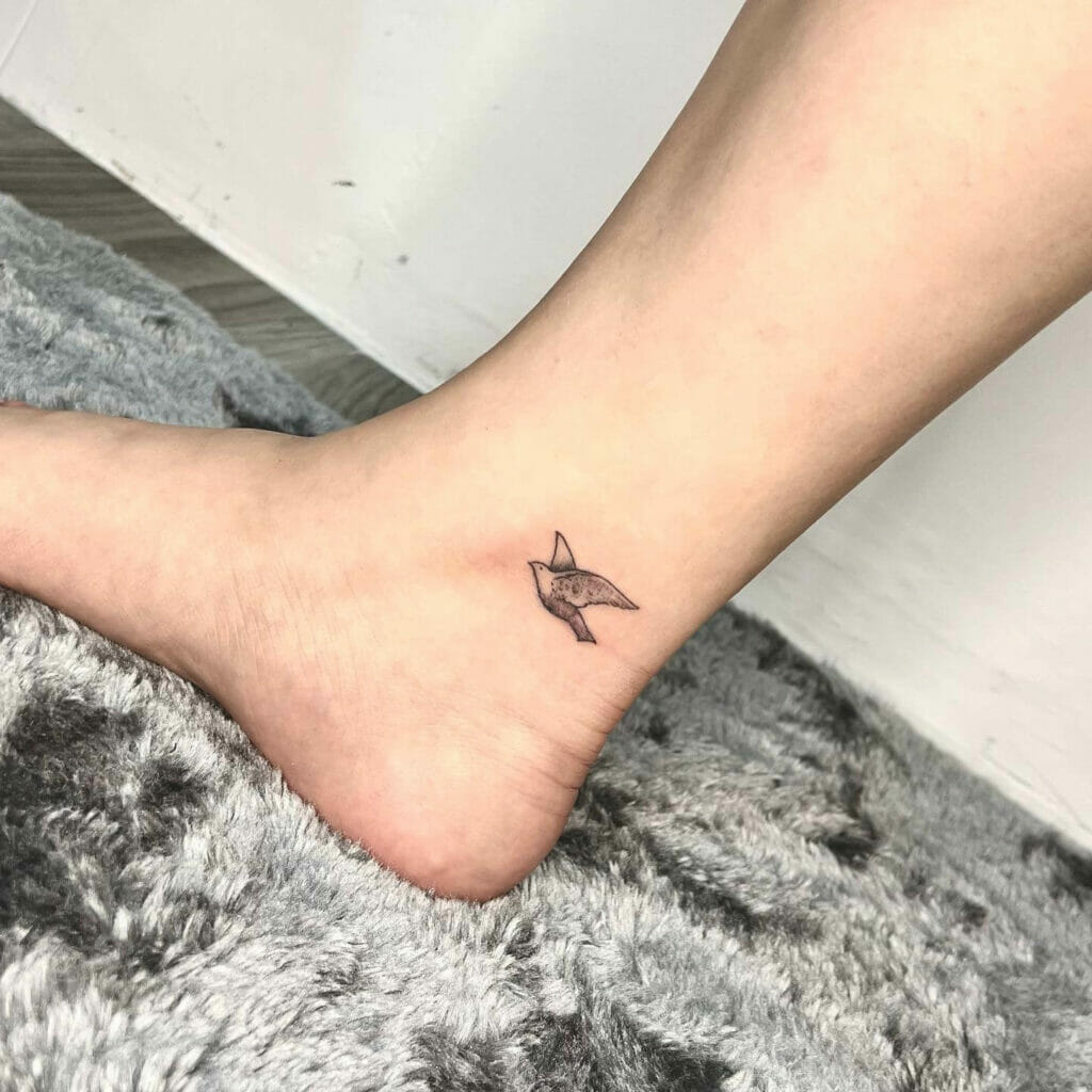 Dove Tattoo On The Ankle