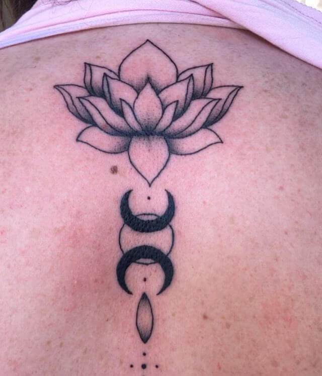 With pain comes strength lotus-moon tattoo