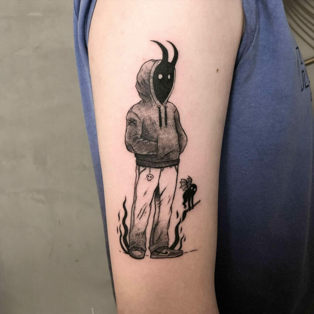 Devil Heart Horns Tail Temporary Tattoo Sticker  OhMyTat