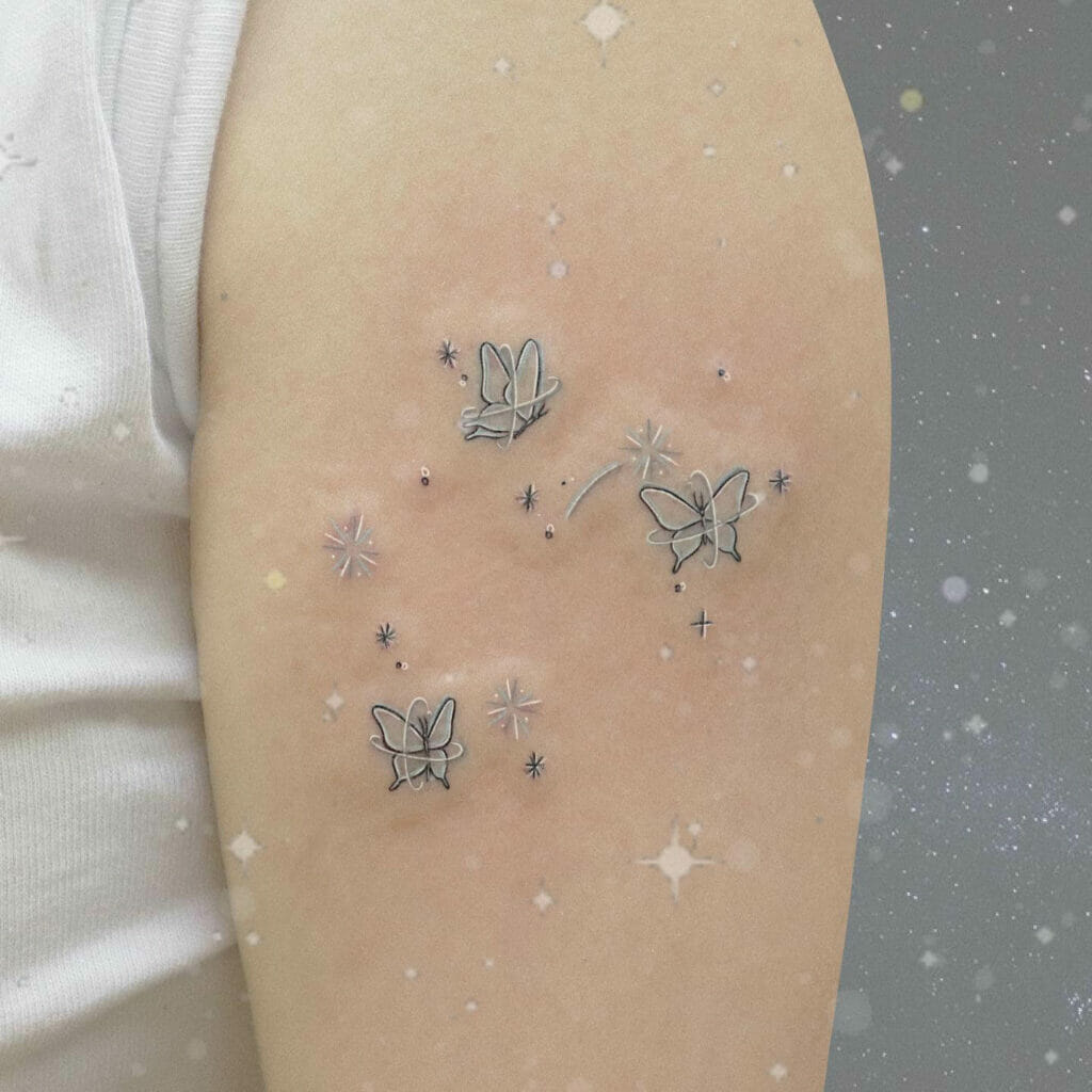 Zodiac White Butterfly Tattoo