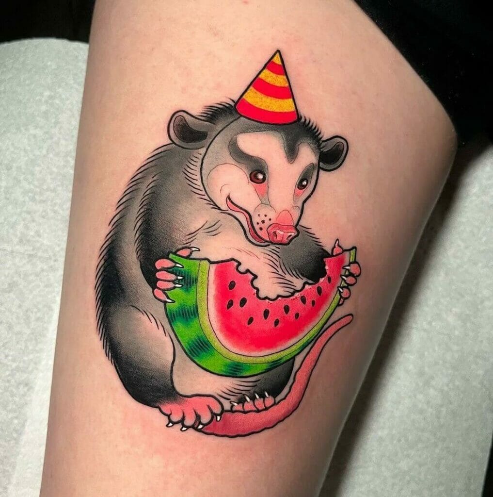 Party Possum Tattoo