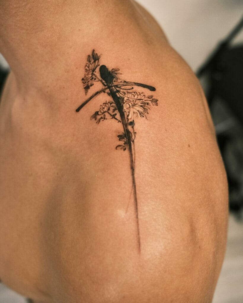The Abstract Floral Cross Tattoo