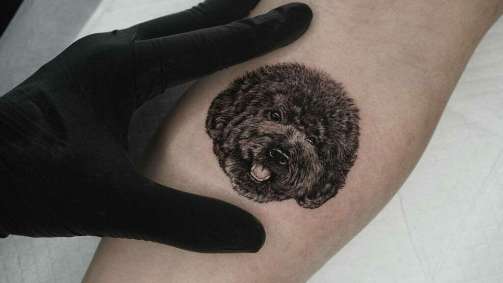 Bold Black Poodle Tattoo
