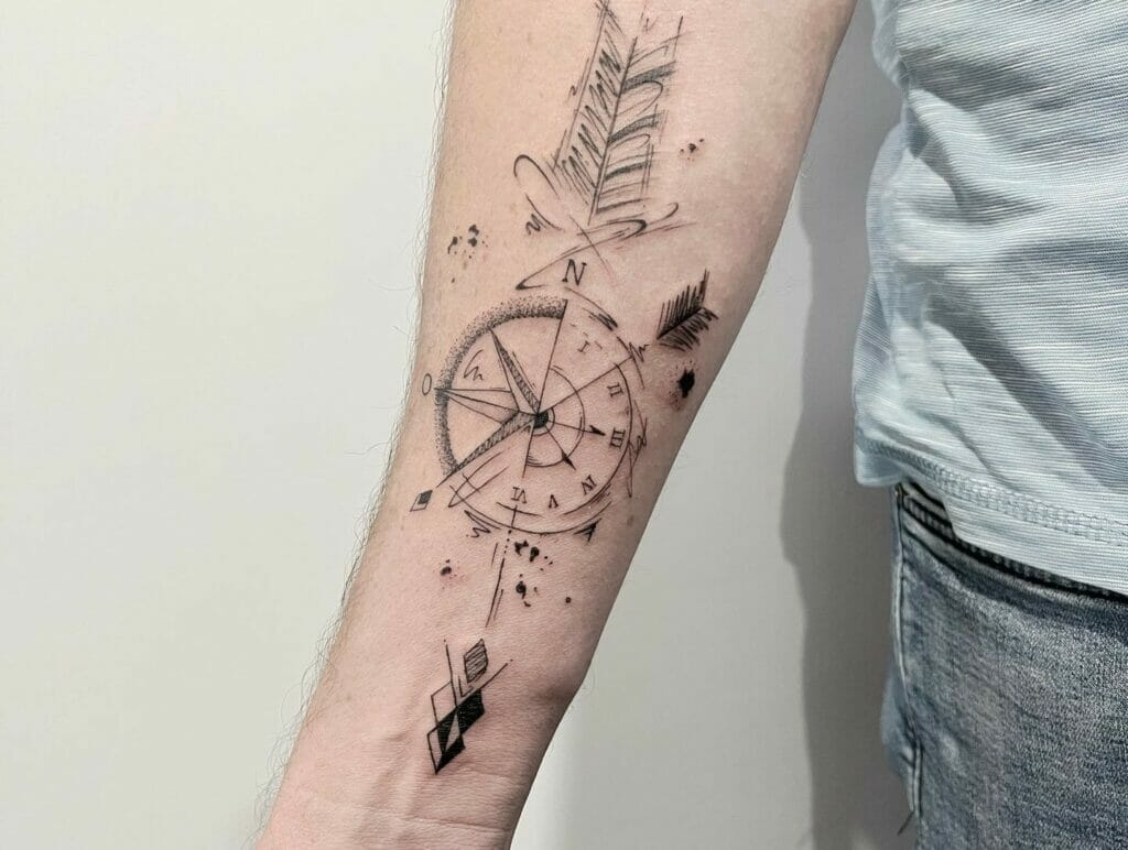 Vintage Simple Compass Tattoo