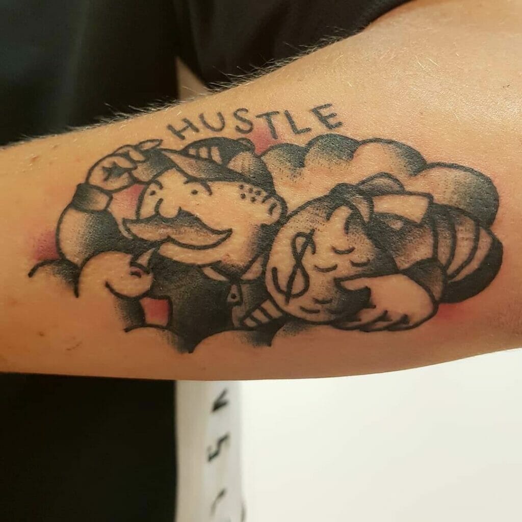 "Hustle" With The Illustration Of "The Monopoly Man"