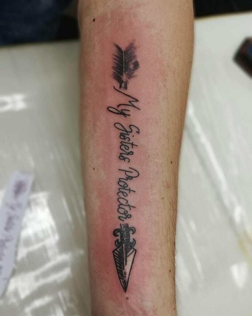 Arrow Lettered Tattoo