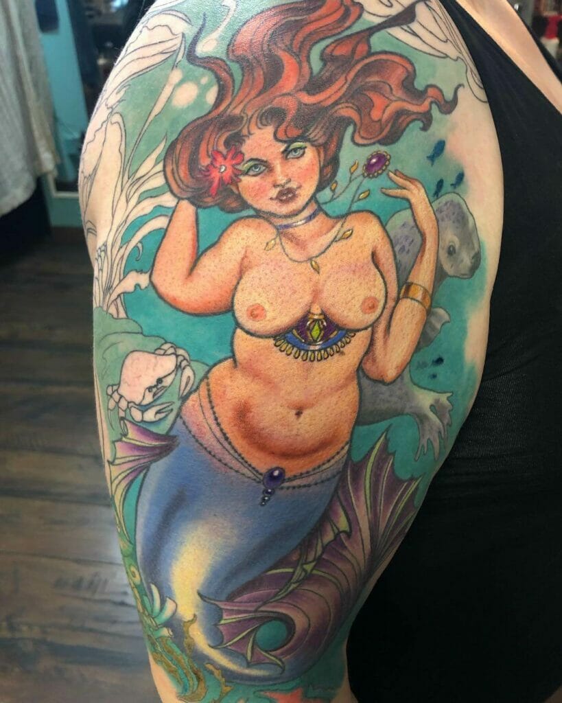 Astounding Mermaid Forearm Tattoo