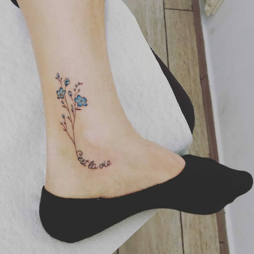C'est La Vie Ankle Tattoo
