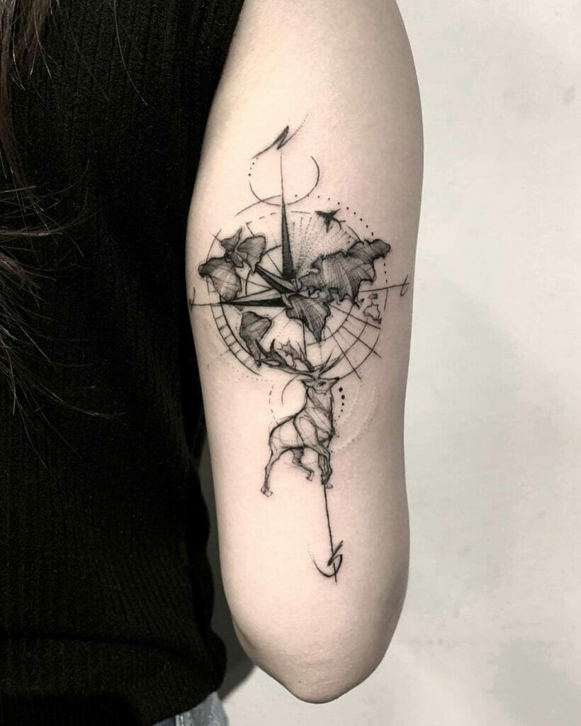 The Stag And The Compass Tattoo Of Grace