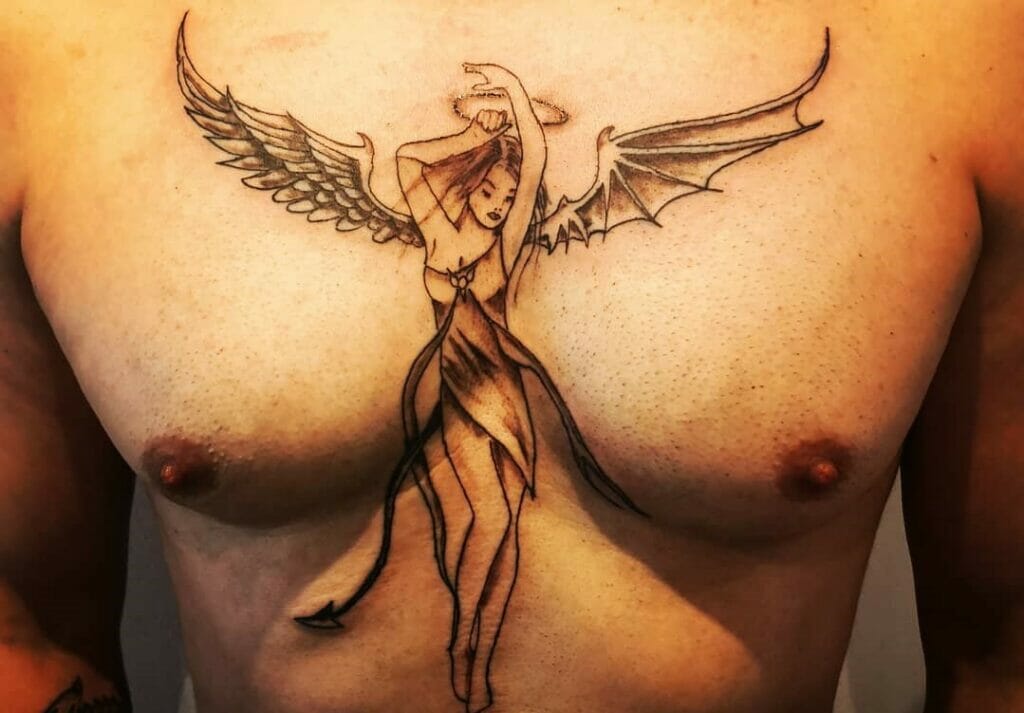 Half Angel Half Devil Tattoo