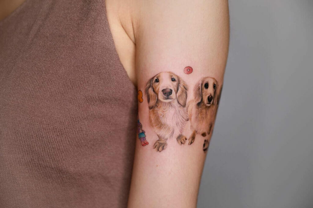 Cute And Adorable Dachshund Tattoo