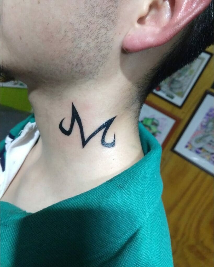 Exclusive Majin M Neck Tattoo Design