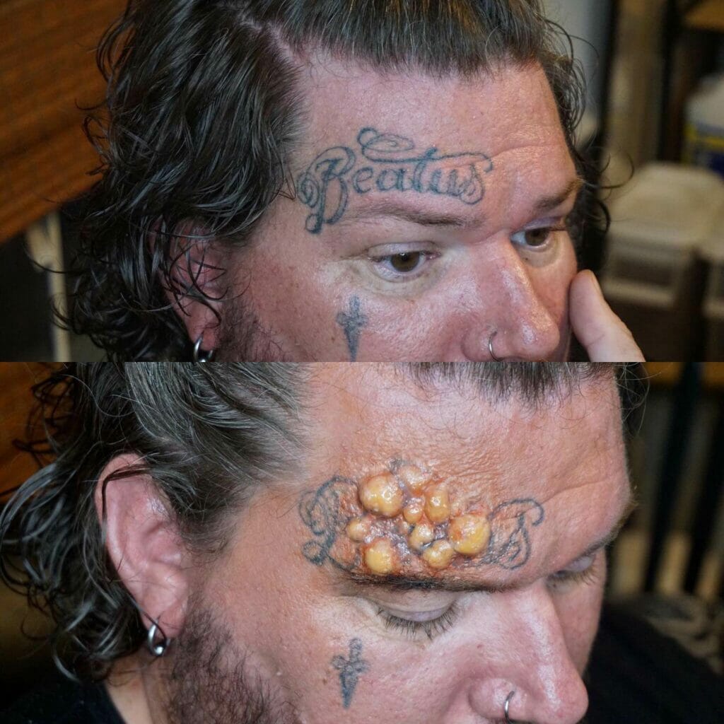 Overworked Head Tattoo
