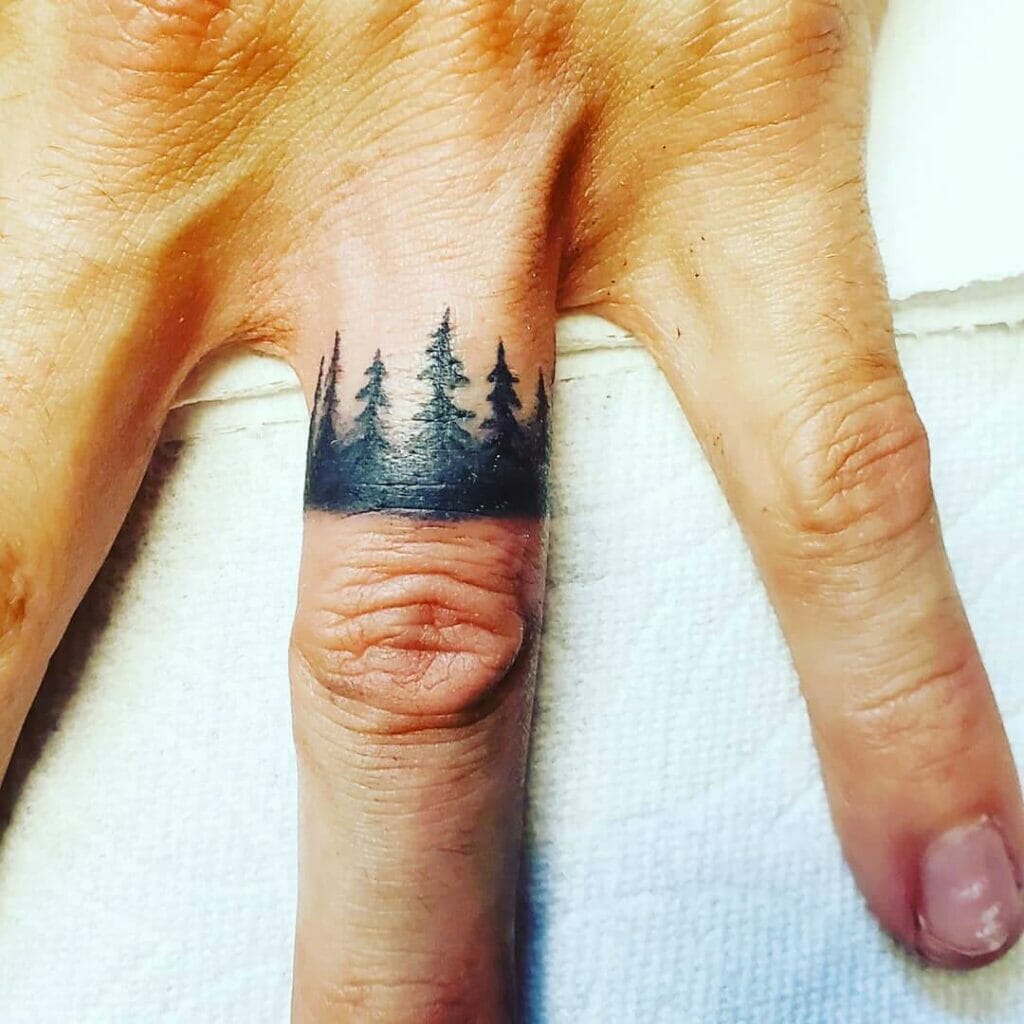 Evergreen Tree Silhouette Tattoo