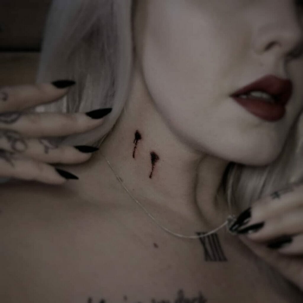 Goth Vampire Bite Neck Tattoo