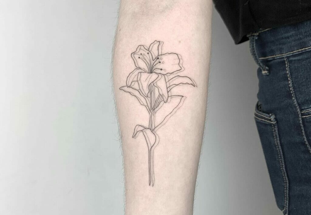 Tiger Lily Flower Tattoo