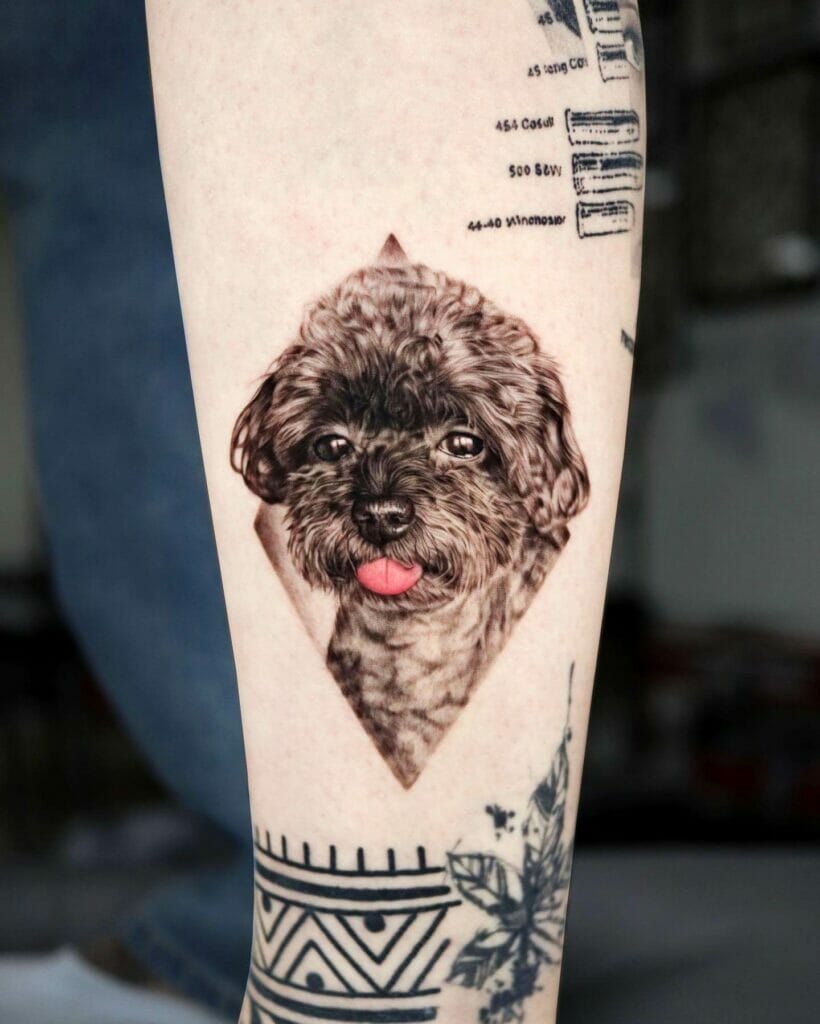Geometric Poodle Tattoo Ideas