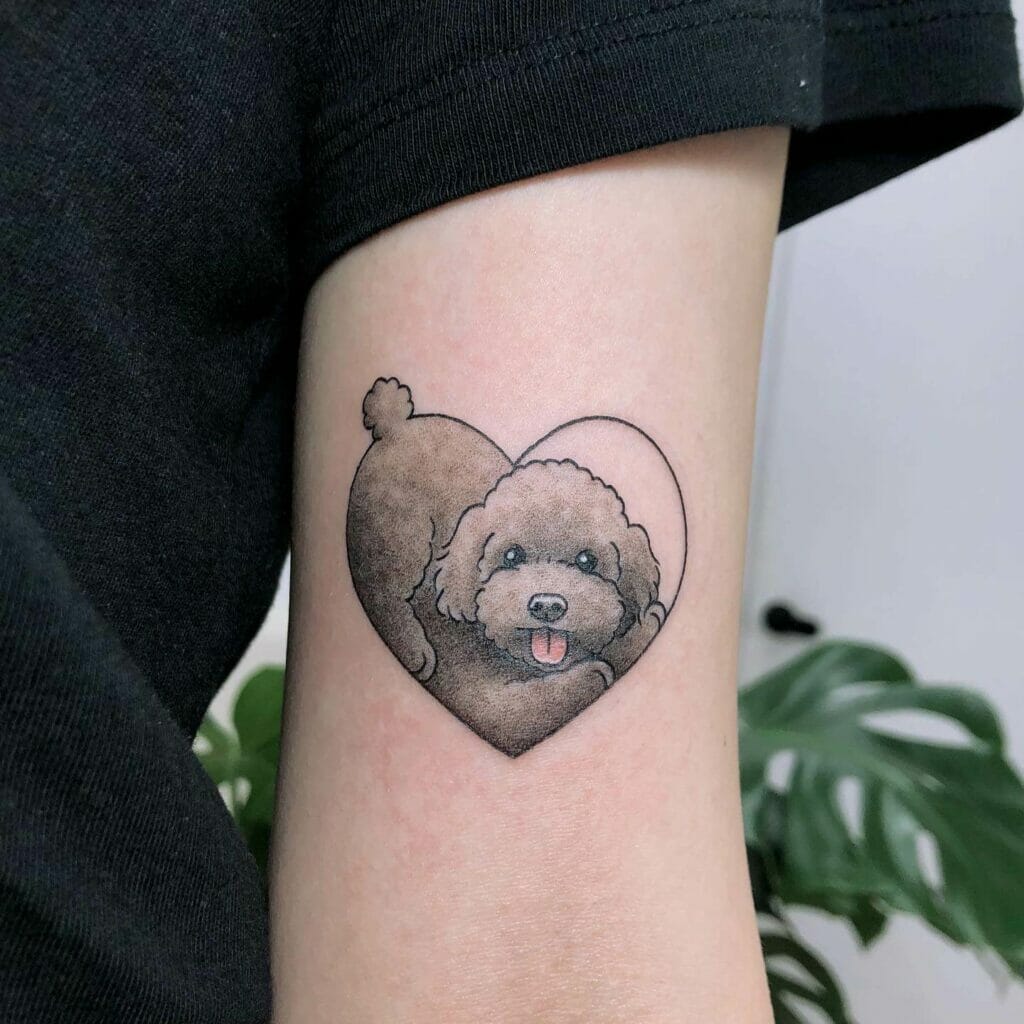 Black And Grey Poodle Tattoo