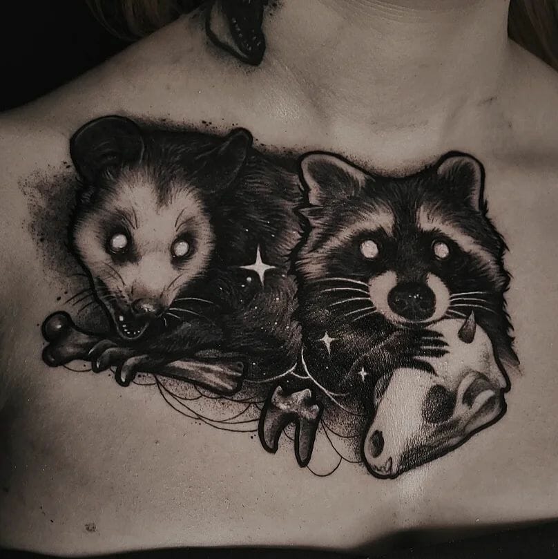Possum And Raccoon Tattoo