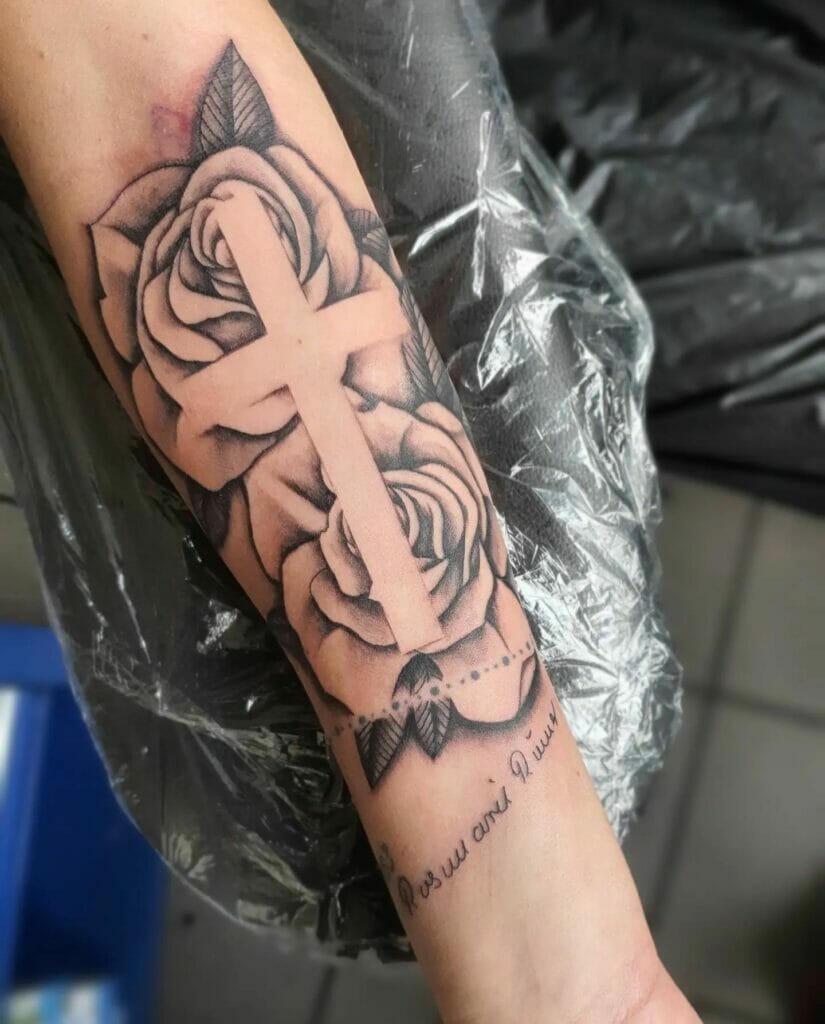Black Ink Rose Tattoo