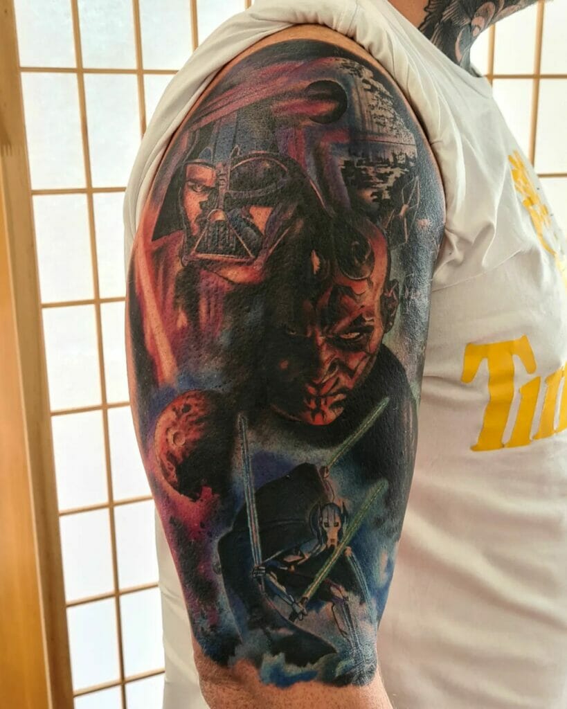 Dark Side Sith Half-Sleeve Tattoo Designs