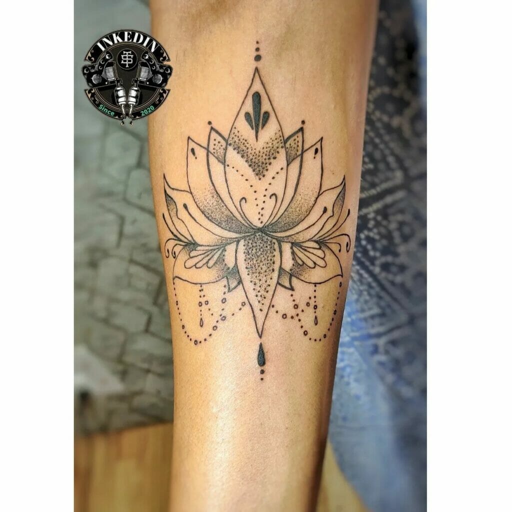 Jewel Lotus Flower Mandala Tattoo