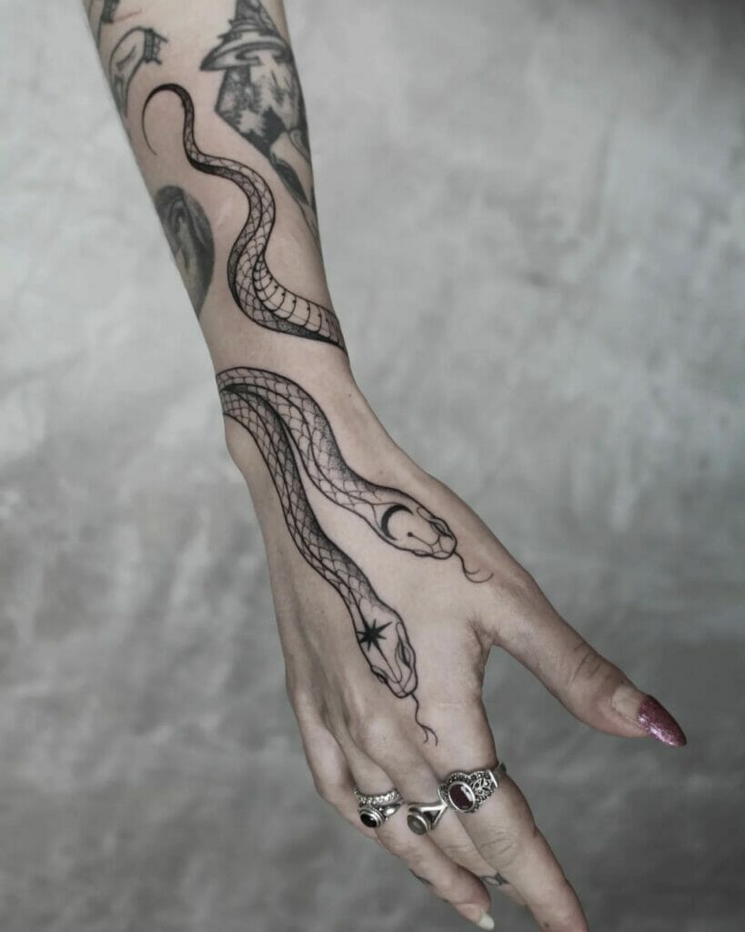 Gothic Snake Stencil Tattoo