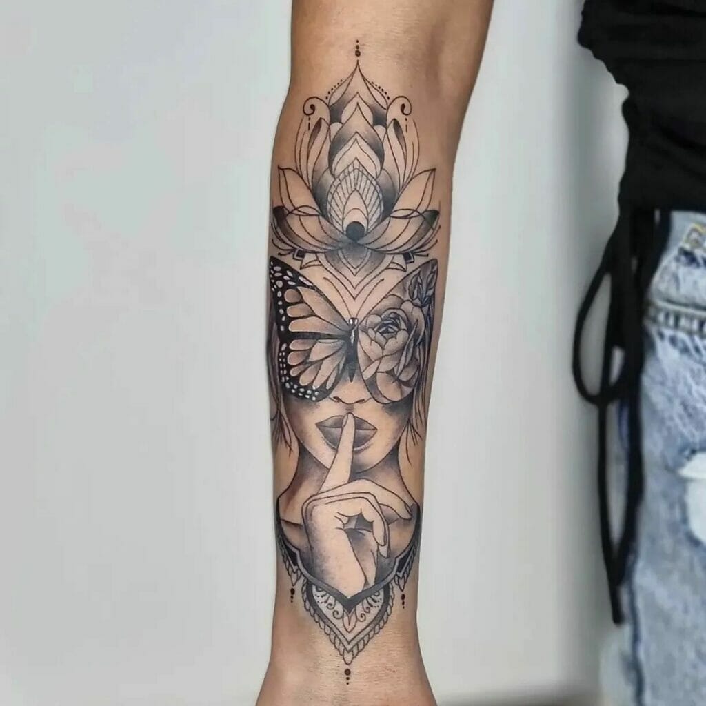 Butterfly Artwork Half Sleeve Tattoo
