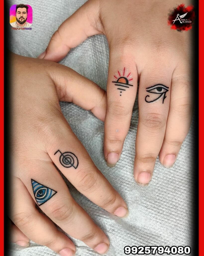 Eye of Horus Finger Tattoo