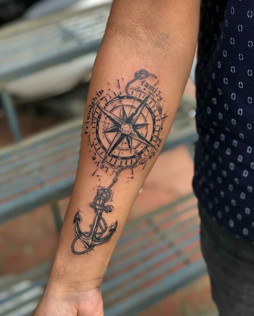 Compass Anchor Tattoo Ideas