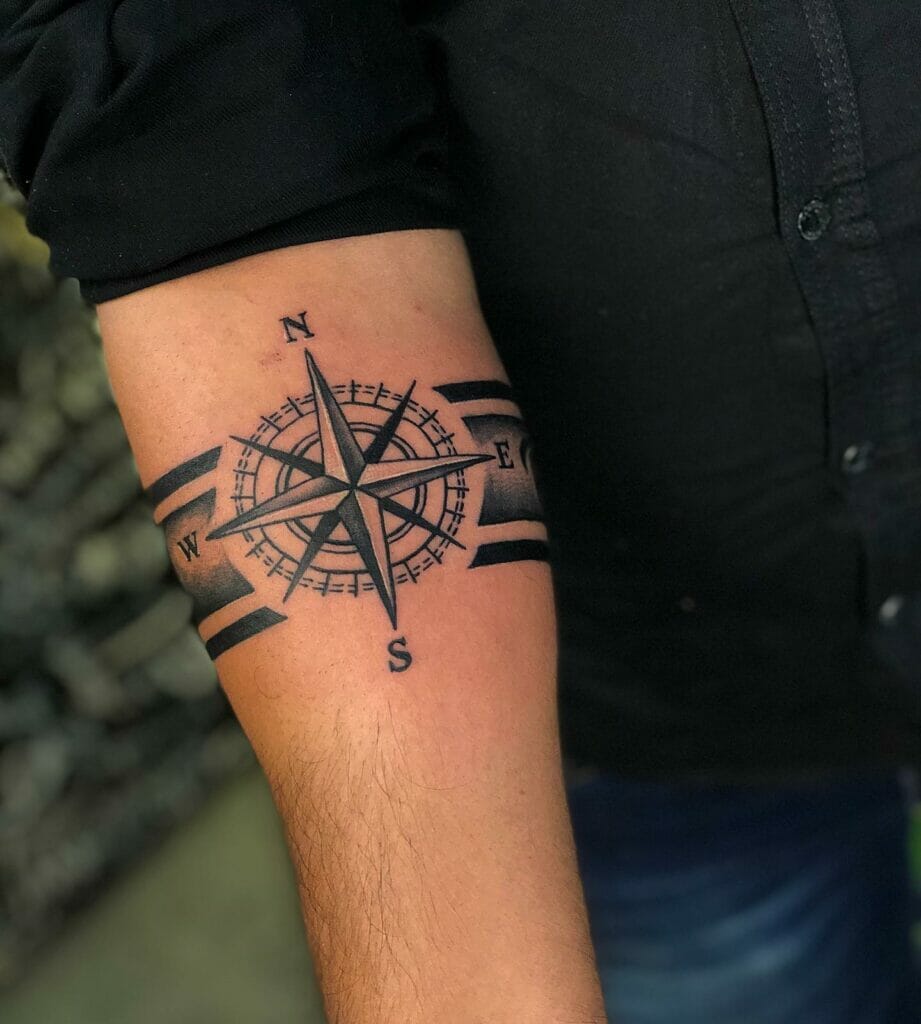 Compass Tattoo Design As Armband