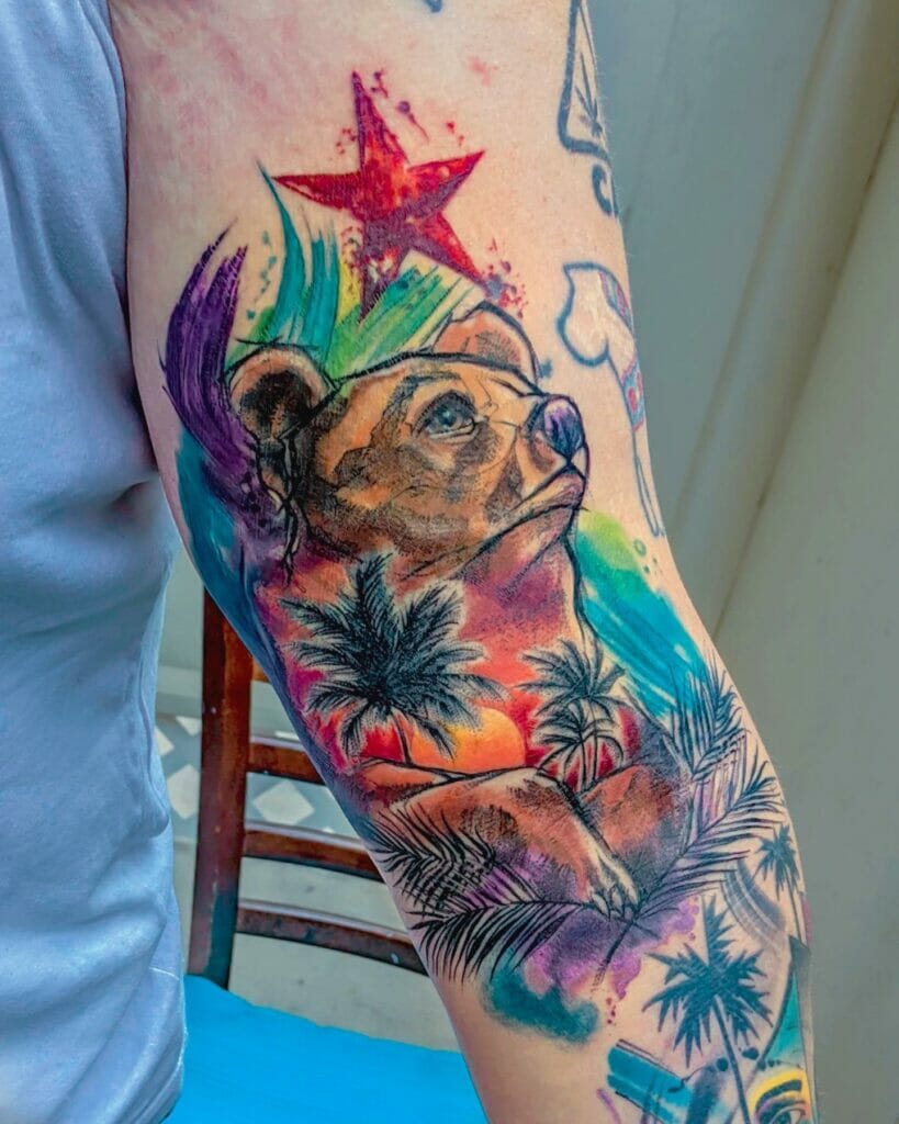 Coverup California Bear Tattoo
