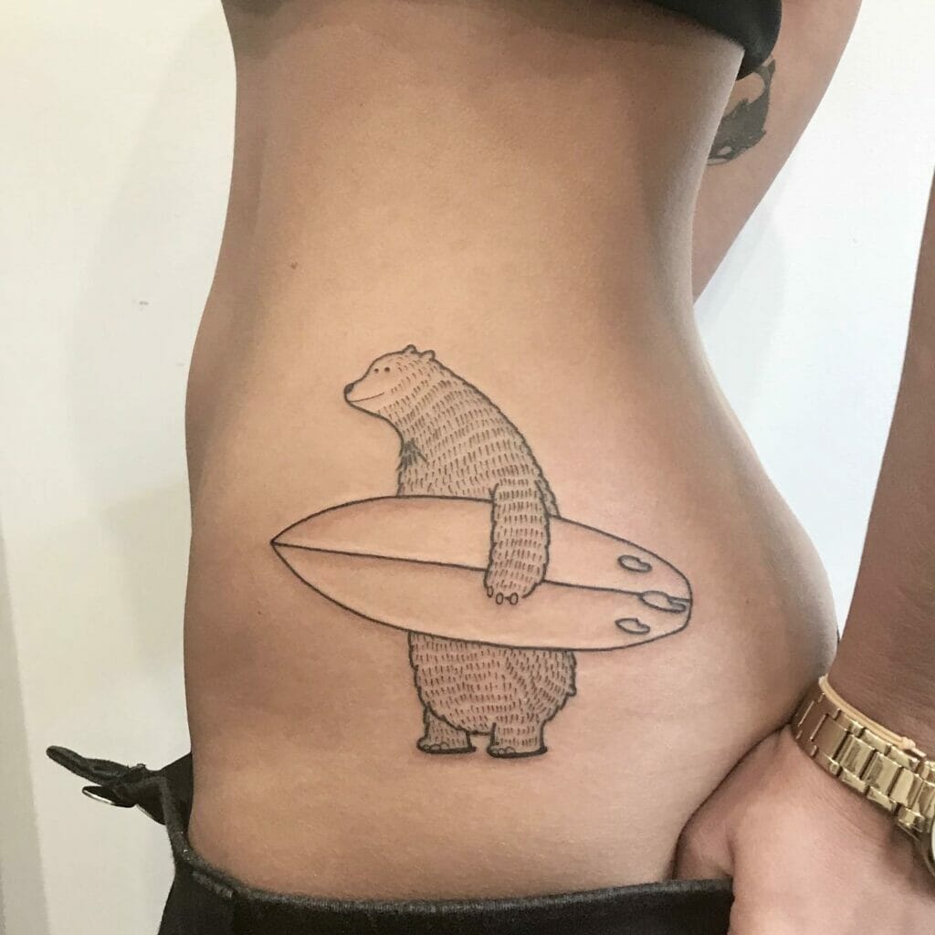 Surfer Bear Tattoo