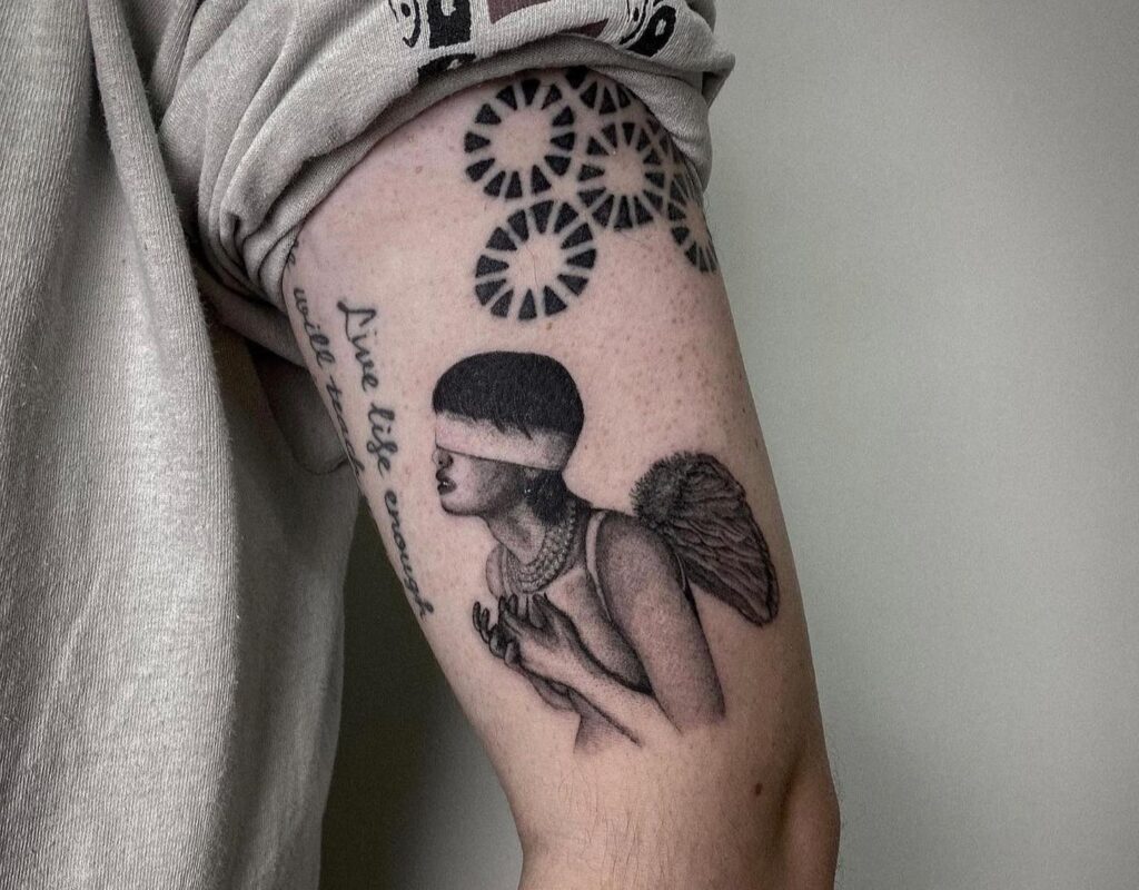 Realistic Angel Tattoo