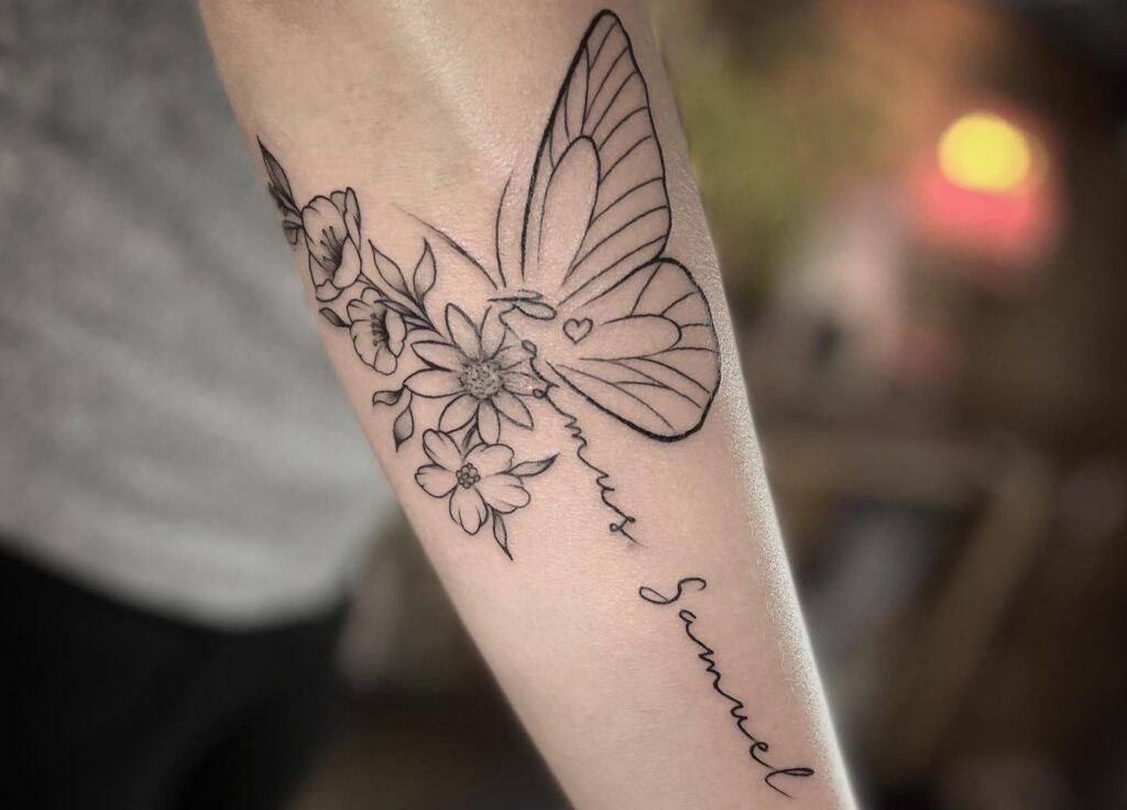 Butterfly Tattoo with Names