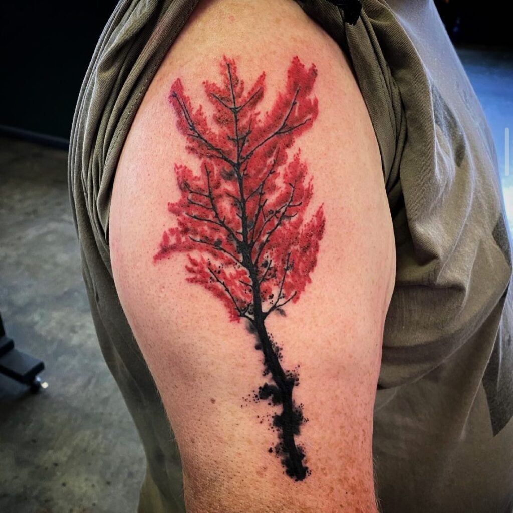 Red Tree Tattoo