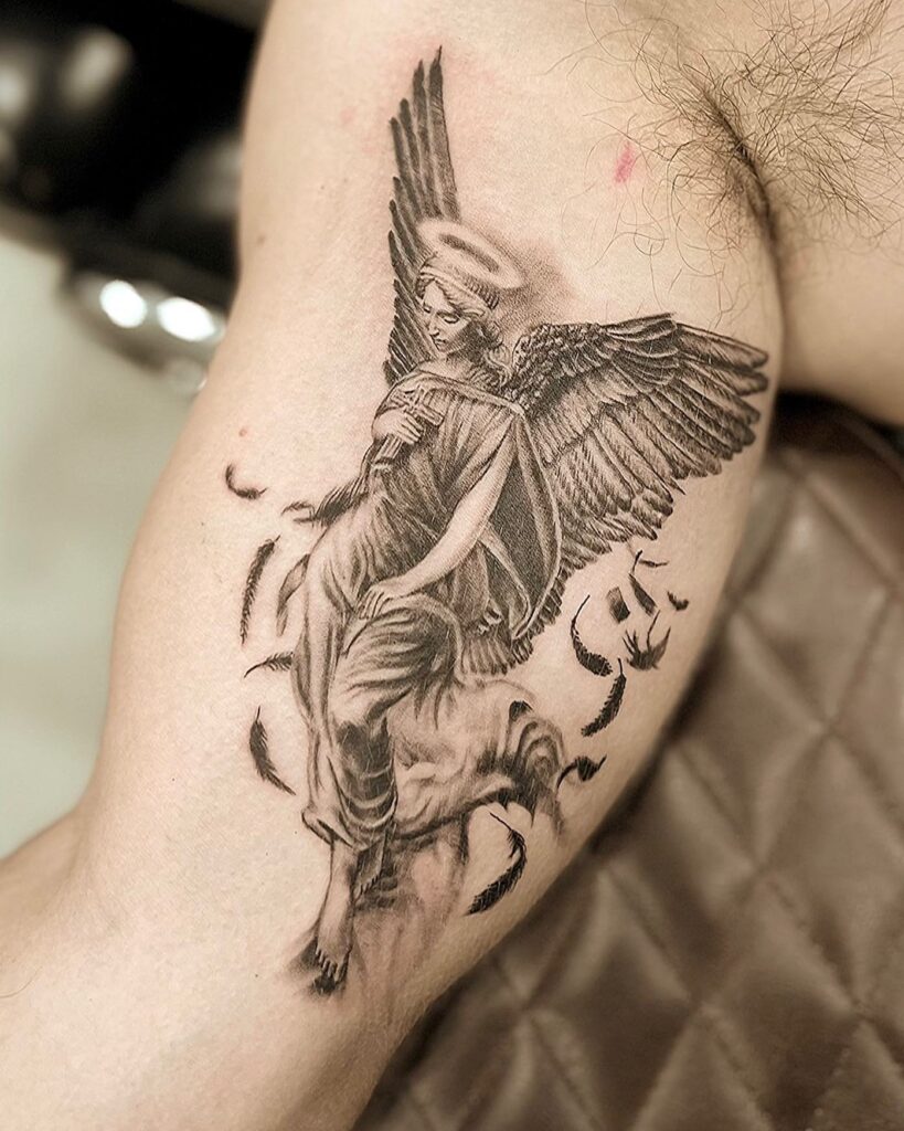 Realistic Angel Tattoo