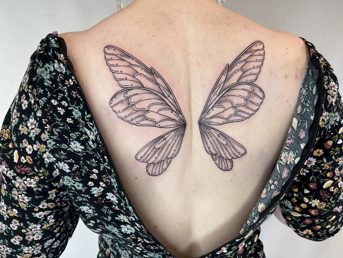 Floral Fairy Spine Tattoo – Weronika.inkss