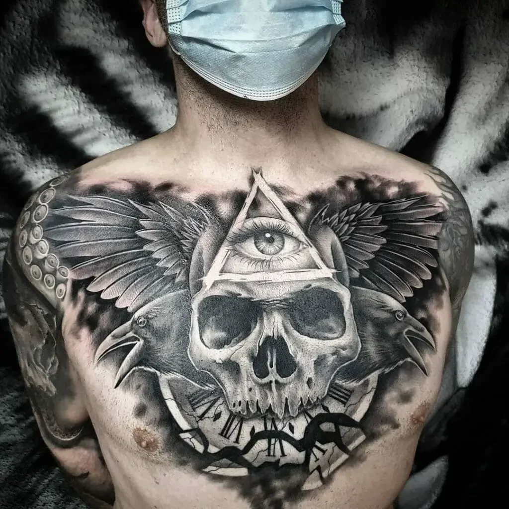 Wings Chest Tattoo
