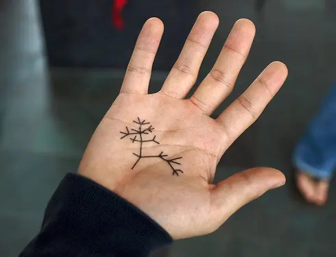 palm tattoo