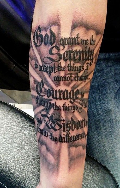 Sobriety Tattoo: Serenity Prayer Inked as a Symbol of Strength in Recovery