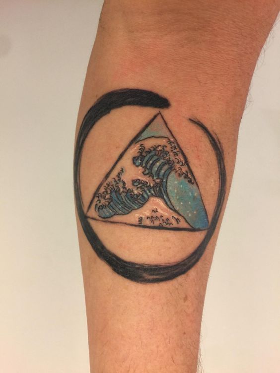 Harmony's Wave: Serene Sobriety Tattoo for Recovery - Symbolic and Inspirational Design