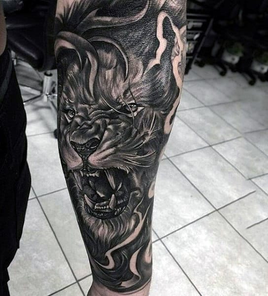 Lion Tattoo on Forearm