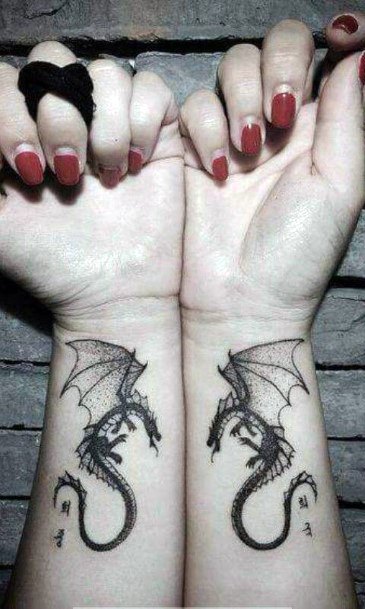 Women's Feminine Dragon Tattoo