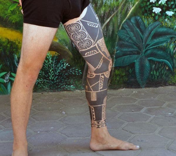 Tribal Leg Tattoo