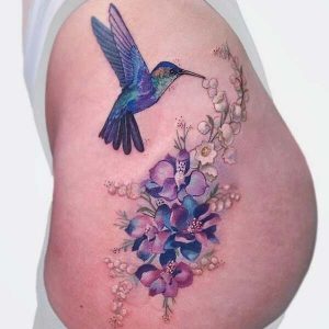 larkspur july birth flower tattoo